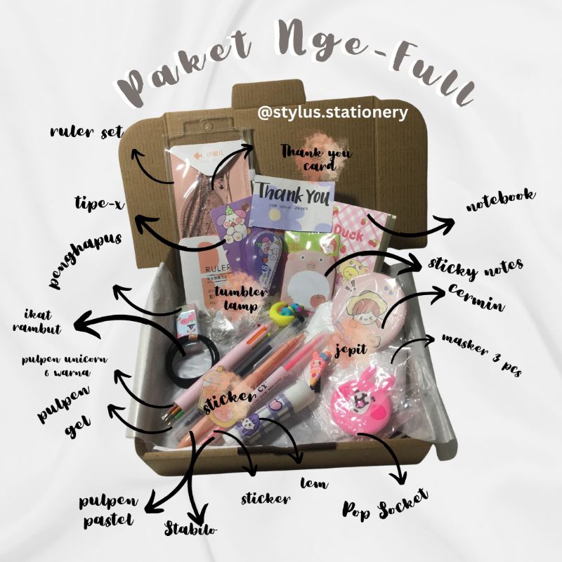 

Hampers Paket Nge - full (Set 16 in 1 + box / Gift Hampers ATK / Gift Box / Gift Stationery