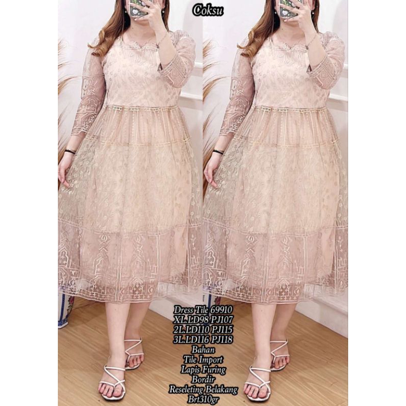 longdress tile pesta / baju kondangan mewah