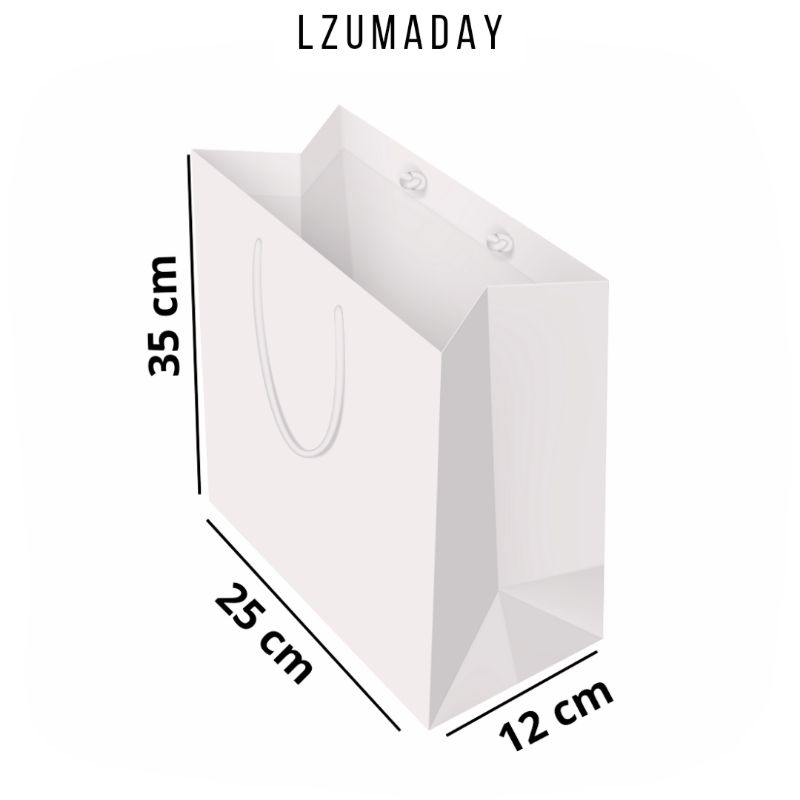 

LZ074 - Paperbag full putih uk 35x25x12 cm