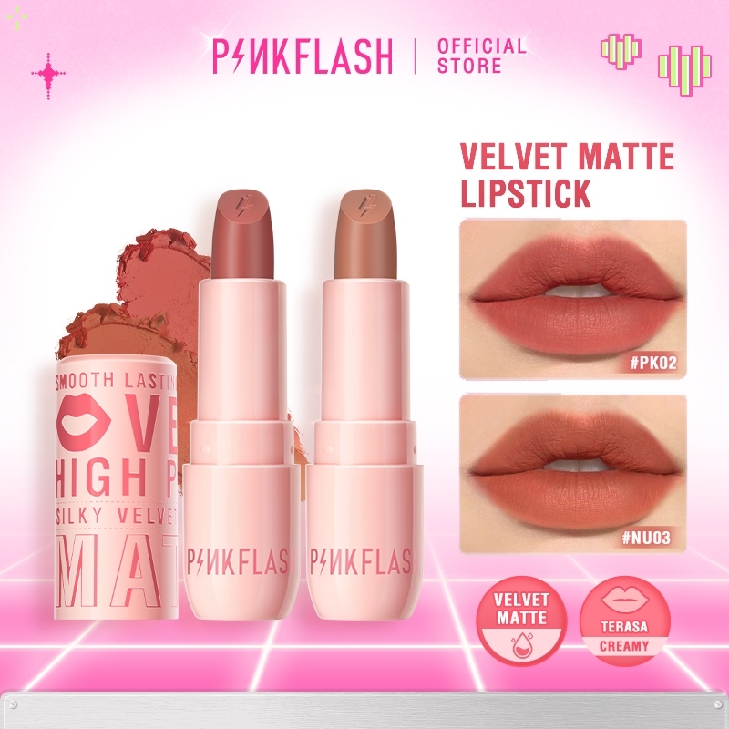 PINKFLASH Velvet Matte Lipstick Lip Cream Tahan lama