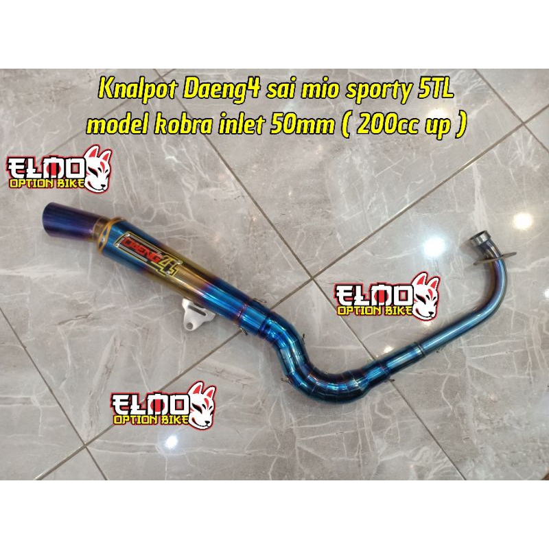 Knalpot daeng mio sporty 5tl fino soul karbu inlet 50mm 200cc up