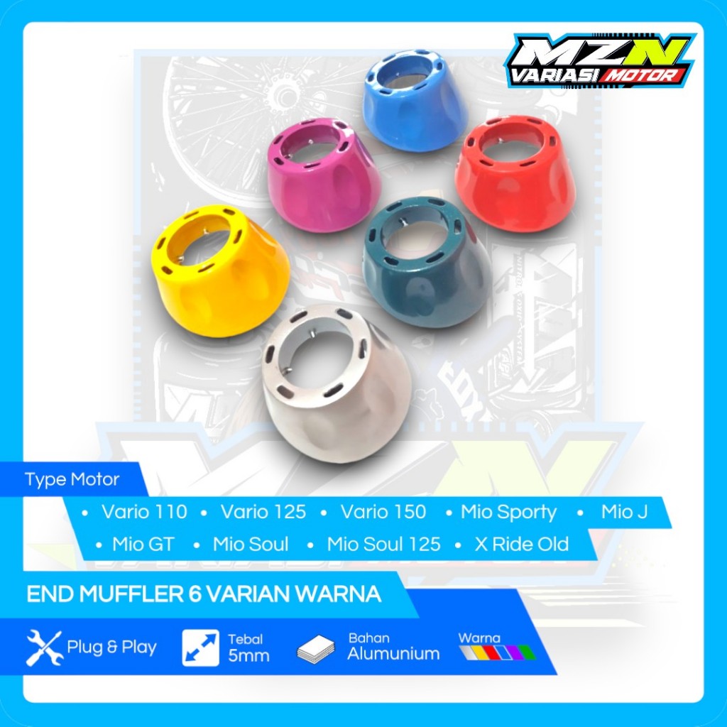 End Muffler Vario 150 End Muffler Mio End Mufler 6 Varian Warna High Quality Varian Warna Silver