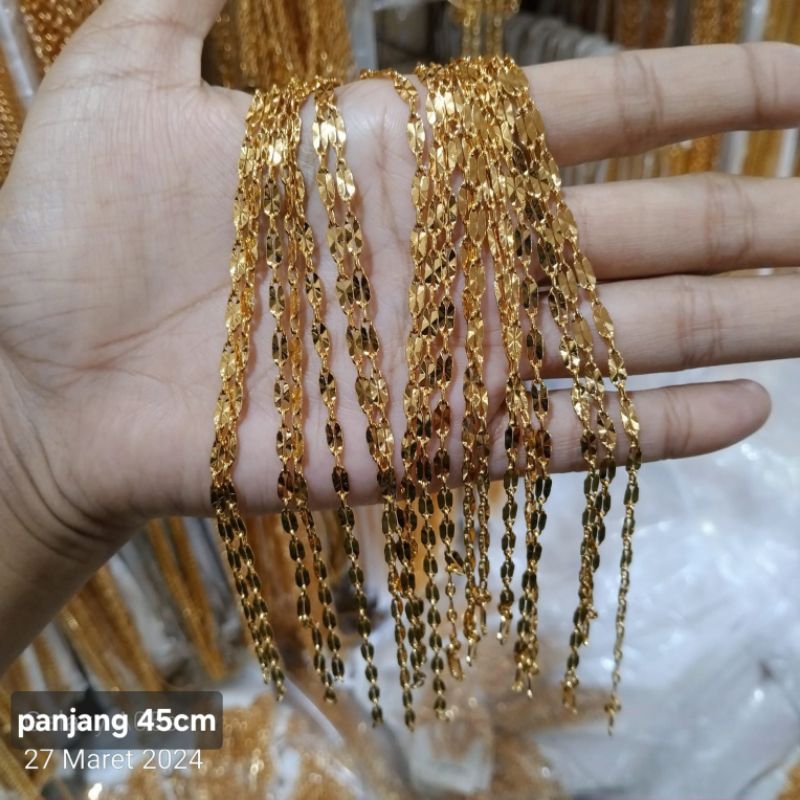 Grosir Xuping 12 PCS Kalung Rantai Model Pecah Kopi Panjang 45cm
