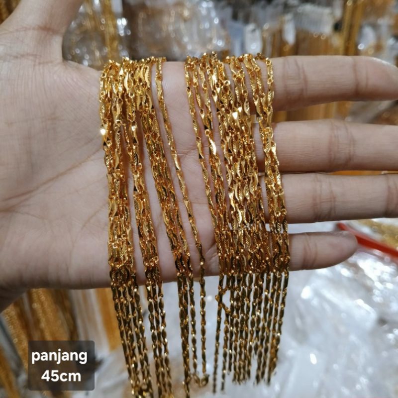 Grosir Xuping 12 PCS Kalung Rantai Model Balok Panjang 45cm