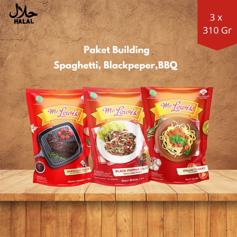 

PAKET MCLEWIS - SPAGHETTI SAUS - BBQ SAUS - BLACKPEPER SAUS 310 GR MC LEWIS