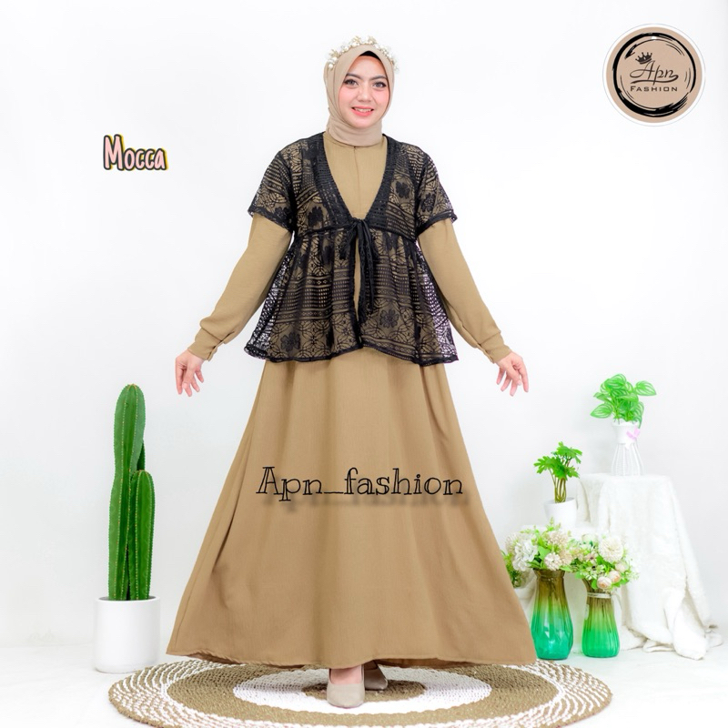 gamis wanita terbaru cyra dress rompi brokat kondangan pesta muslim