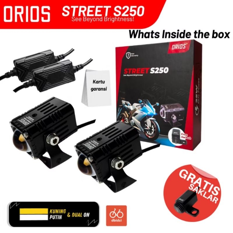 LAMPU TEMBAK ORIOS S250 MODEL KOTAK /ORIOS FOGLAMP LED 50WAT PROJEKTOR MOTOR MOBIL