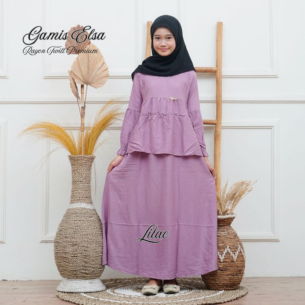 Gamis Elsa Anak Remaja Rayon Twill Premium