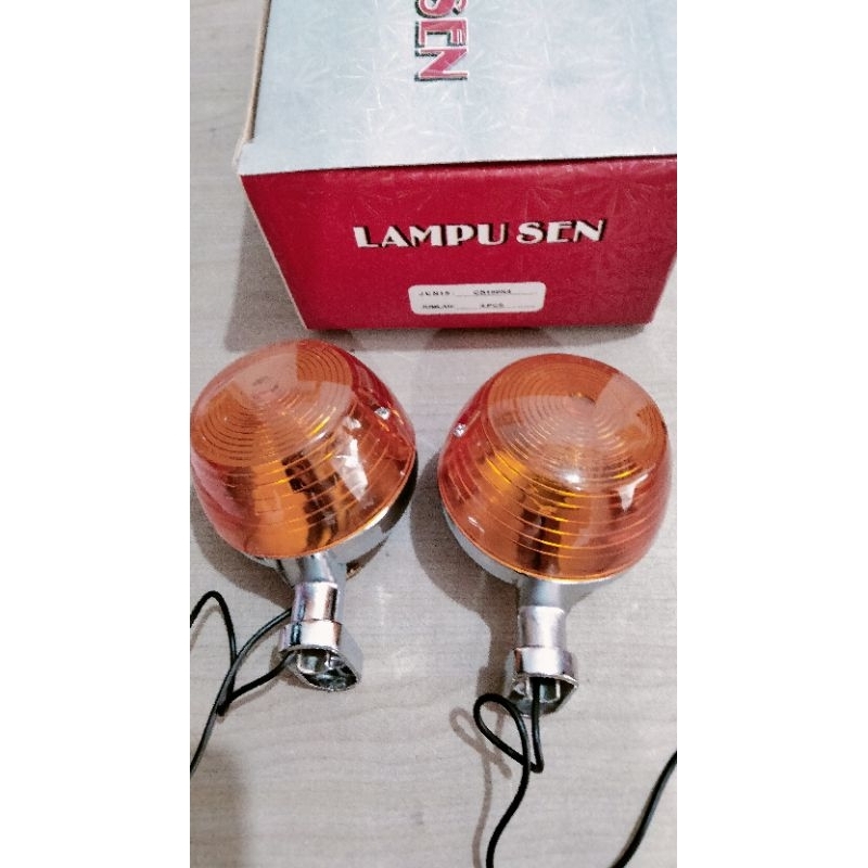 LAMPU SEIN SEN ASSY DEPAN BELAKANG CB 100 CB 100 K4 FUUL BESI SEPASANG ITSUNO