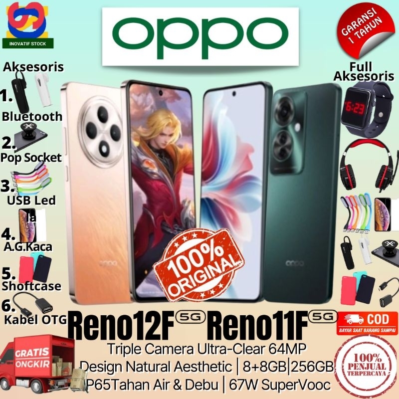 HP BARU OPPO RENO12 F | RENO 12F 5G | RENO11 F 5G  8/256GB - 12/512GB Ram Upto 24GB GARANSI RESMI 10