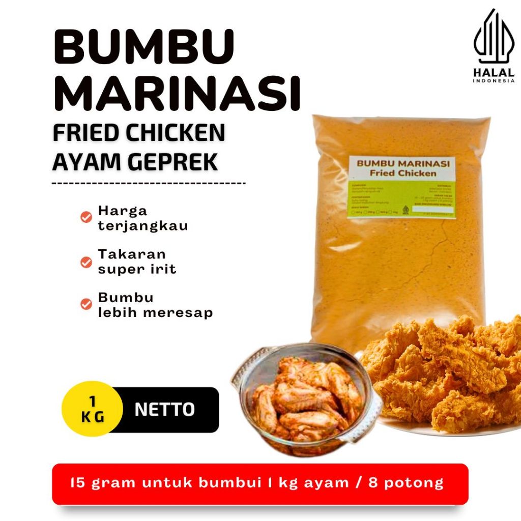 

Bumbu Marinasi Ayam Fried Chicken Bumbu Marinasi Ayam Geprek Krispi 1kg
