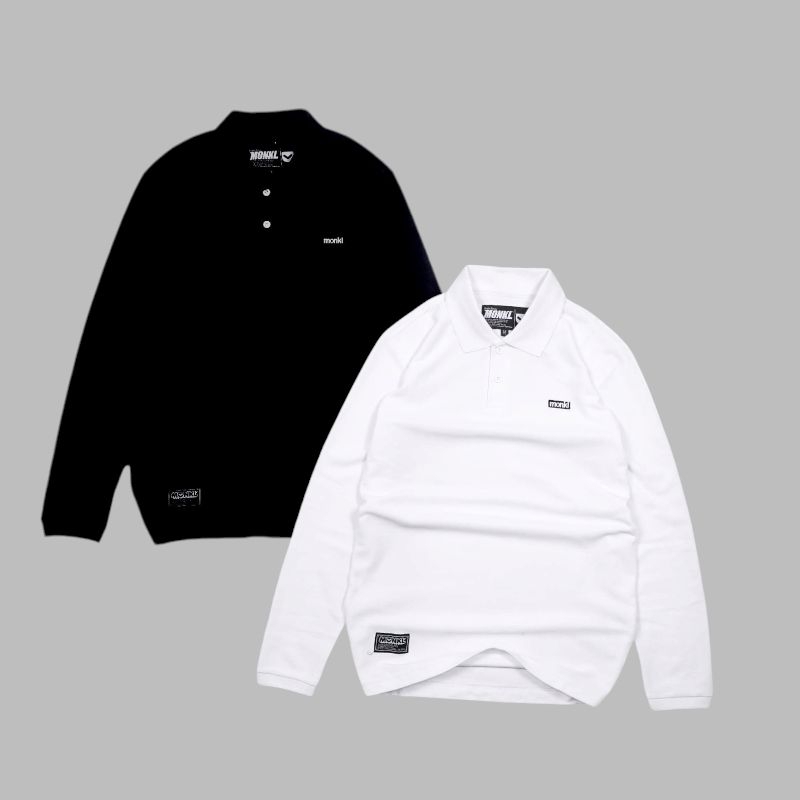 Kaos Kerah Polo Pria Lengan Panjang Monkl ORIGINAL 100%