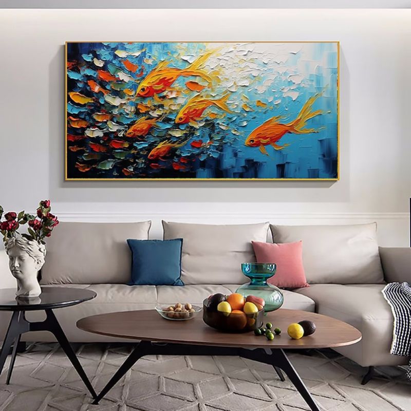 lukisan koi timbul modern