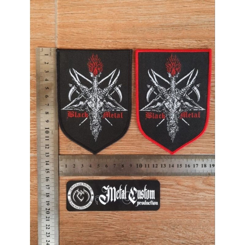 Woven Patch Black Metal  / Emblem Band Jahit / Emblem Band Metal / Woven Patch Logo Band Metal