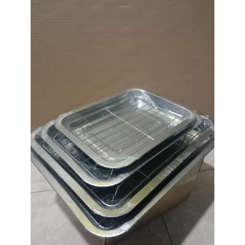 coolingrak/ peniris gorengan satu set frem dan tray tatakan nampan