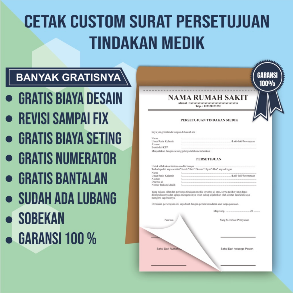 

Cetak Custom Surat Persetujuan Untuk RS/Klinik