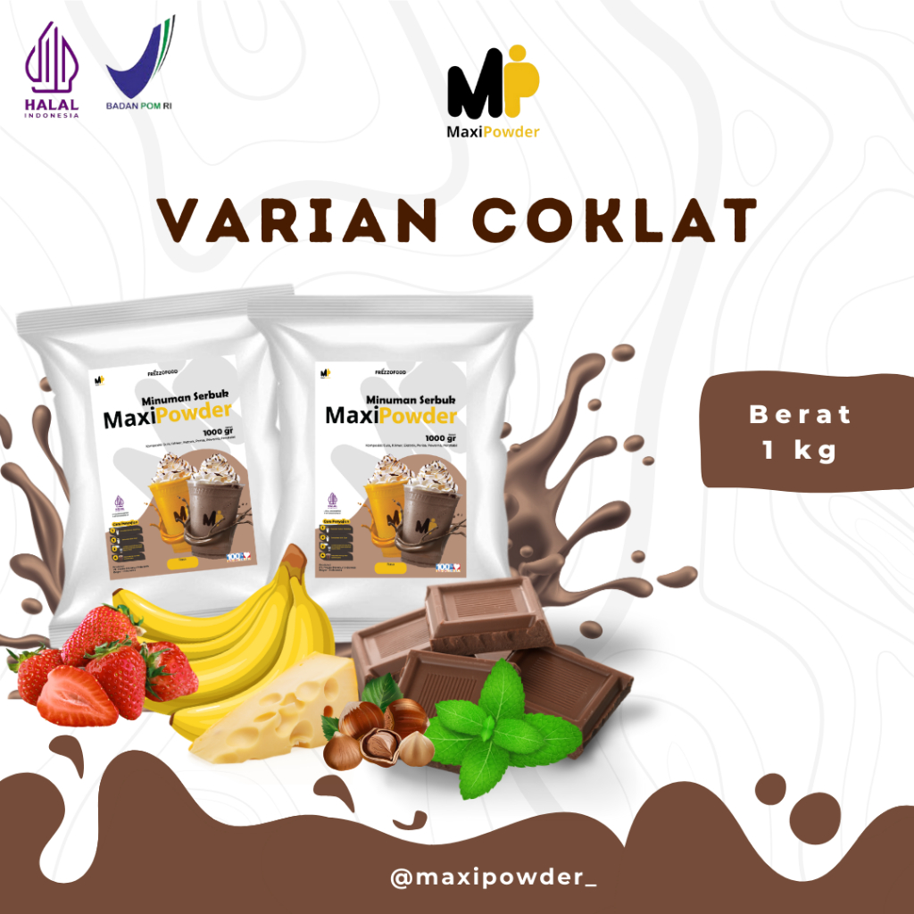 

Bubuk Minuman Rasa Coklat 1kg / Minuman Kekinian Varian Coklat Termurah / MaxiPowder