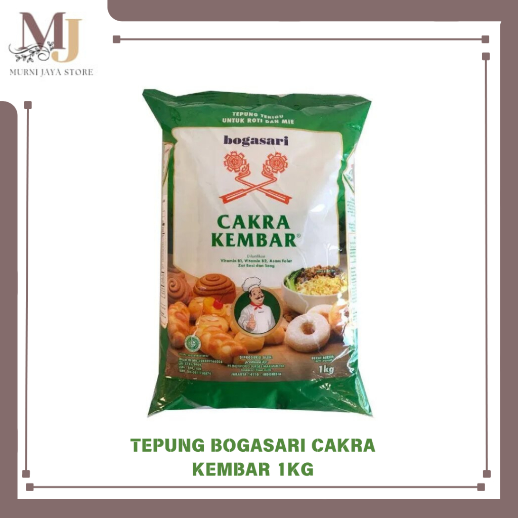 

Tepung Bogasari Cakra Kembar 1kg