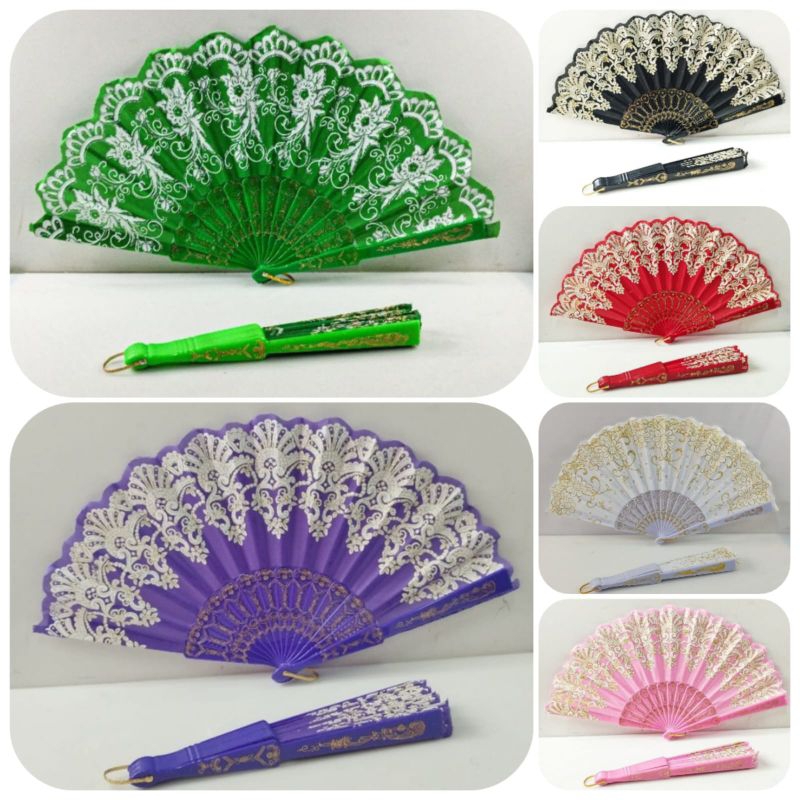 KIPAS LIPAT JEPANG GAGANG GLITER / KIPAS LIPAT TANGAN GLITTER / KIPAS LIPAT JEPANG NARI / KIPAS JEPA