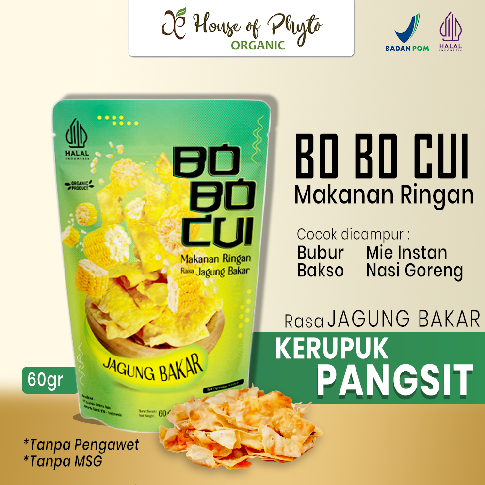 

Bobocui Crackers ORGANIUM Cemilan Kerupuk Pangsit Jagung Bakar - 60g