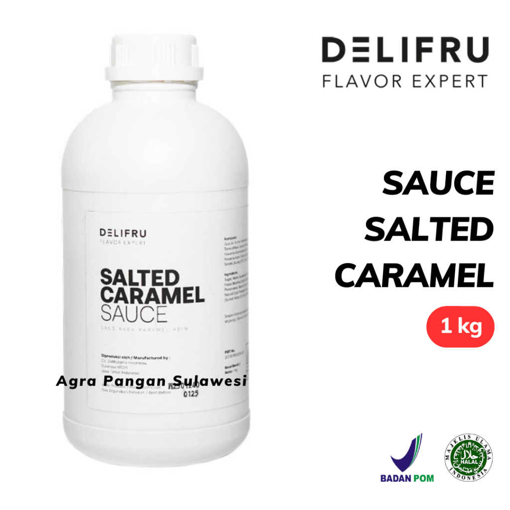 

Sauce SALTED CARAMEL Delifru 1kg 1 L Liter Saus Saos Kopi Topping