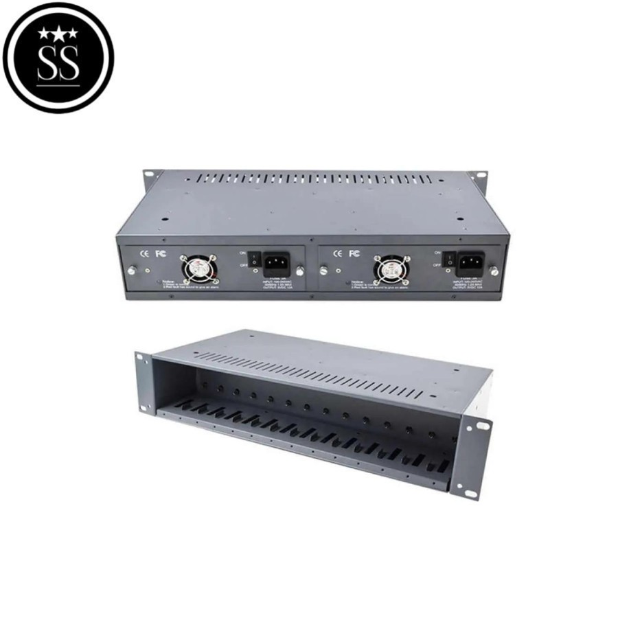 Mount Rack Media Converter HTB 2U 14 Slot Dua Power Supply