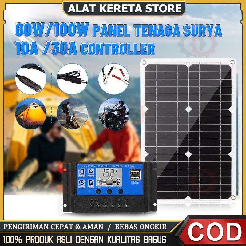 Panel Surya 60W/100W Panel Tenaga Surya Polikristalin Kit Tenaga Surya Fleksibel 12V Pengisi Daya