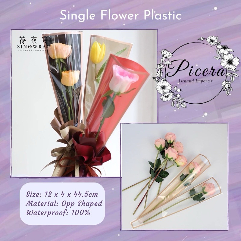 

Flower Wrapping Paper Single Plastic Bourquet List Gold Cellophane Kertas Bungkus Pembungkus Bunga Satuan Plaswt ik Bening Genggam Anti Air Waterproof