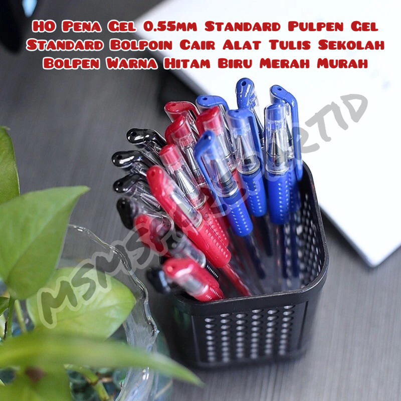 

HO Pena Gel 0.55mm Standard Pulpen Gel Standard Bolpoin Cair Alat Tulis Sekolah Bolpen Warna Hitam Biru Merah Murah