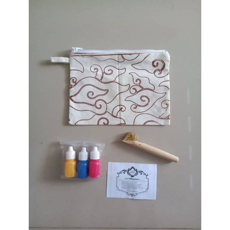 

Paket Batik Dompet Pouch 20x15cm lengkap canting cat