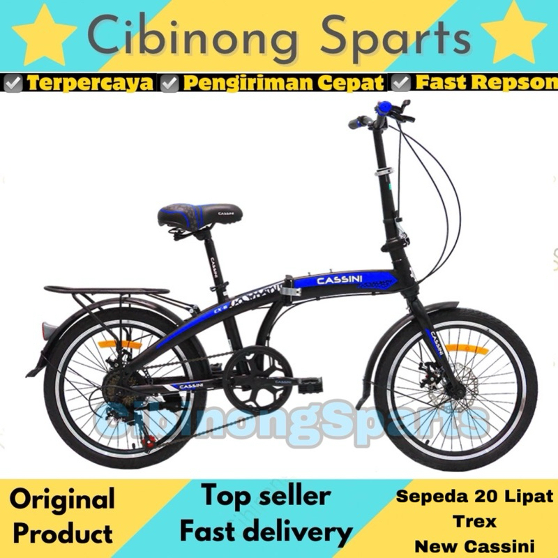Sepeda 20 Lipat Trex New Cassini 7Speeds Cakram New Product Good Quality