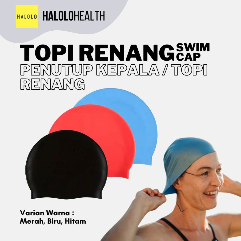 Topi Renang Swim Cap Penutup Kepala Renang Dewasa Anak-Anak