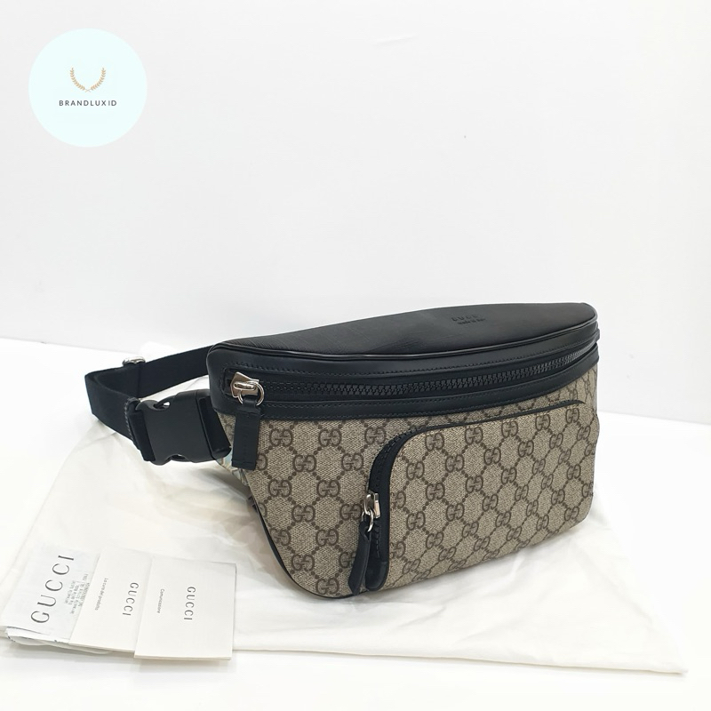 Gucci Supreme Bumbag/beltbag / Sling bag black leather Large