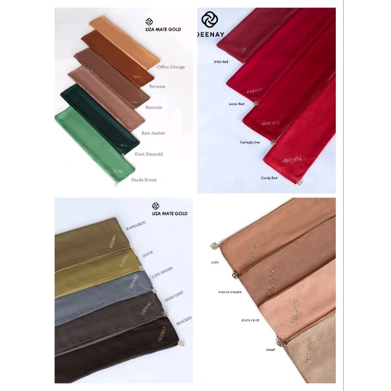 LIZZA MATTE DEENAY hijab polos segiempat deenay mate series voal polos Original