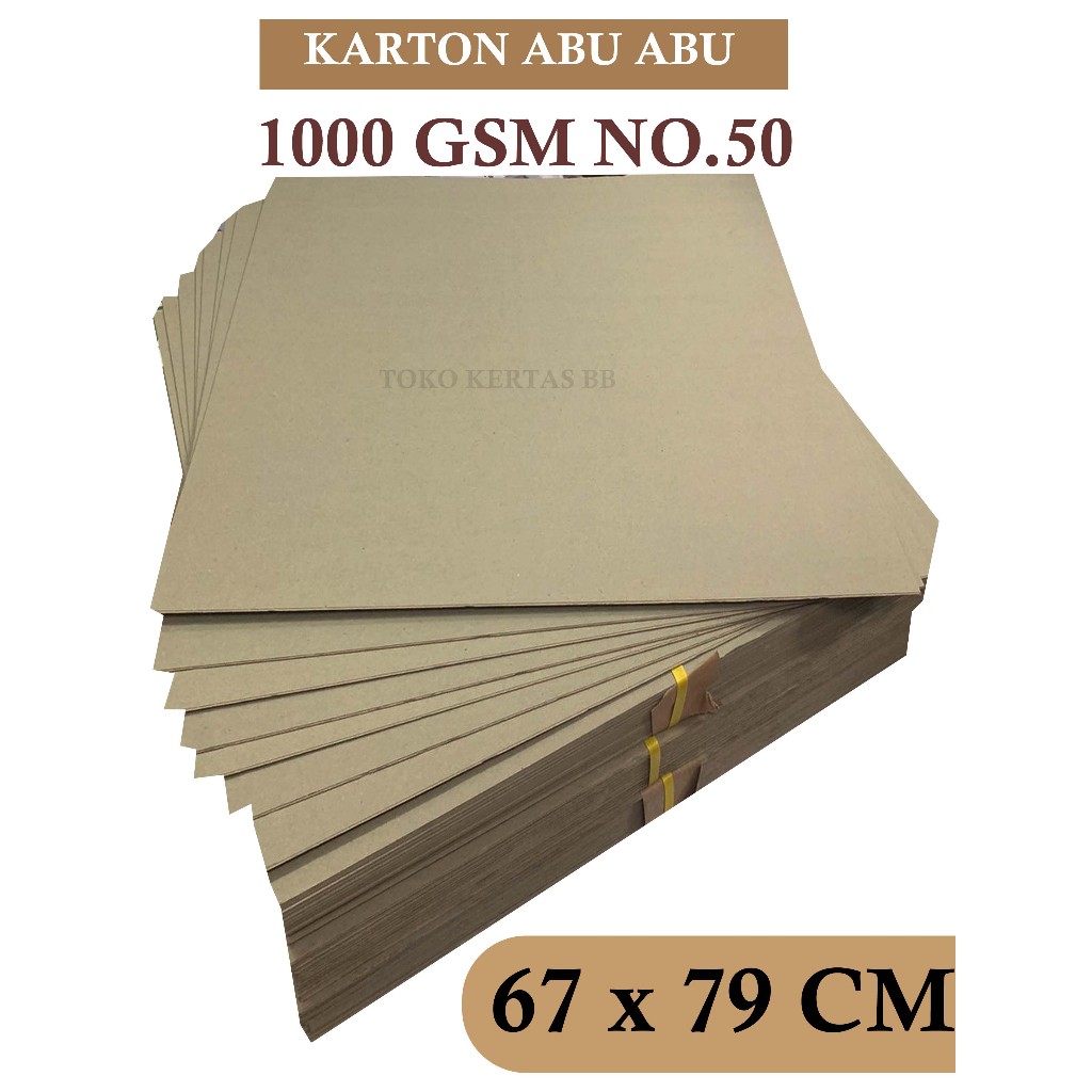 

KARTON ABU ABU 1000 GSM NO. 50 UKURAN 67 X 79 CM , 1 LEMBAR
