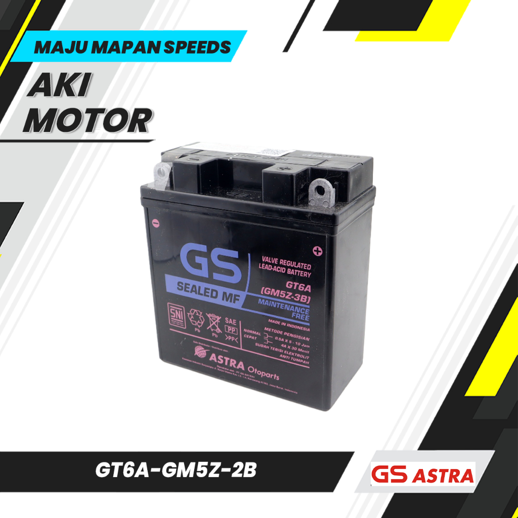 Accu GM5Z-3B GS ASTRA / Aki motor Mio Sporty - Mio Smile -  Jupiter Z - Vega ZR / Aki Kering GS Astr