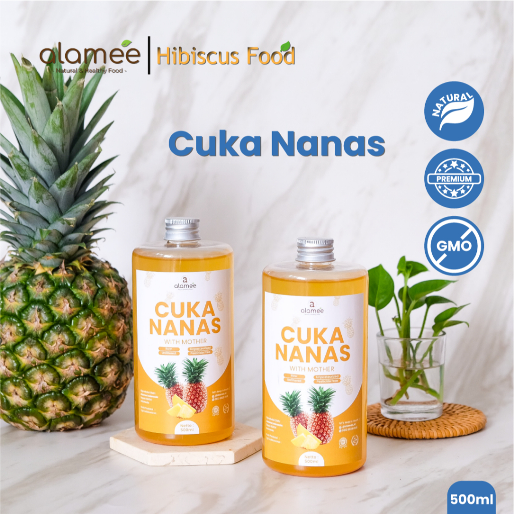 

ALAMEE Cuka Nanas Original Pineapple Cider Vinegar With Mother Organik Asli 500ml