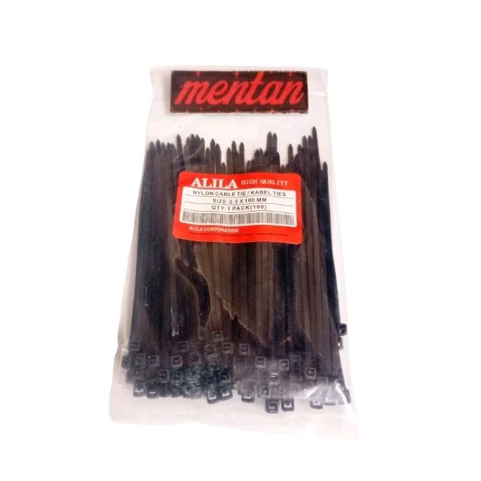 

KABEL TALI TIES TIS CABLE TIE TIES 2.5 x 100 MM 10CM 100 PCS HITAM