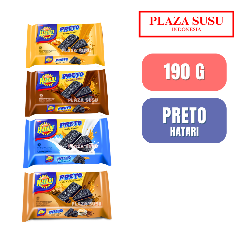 

CAMILAN HATARI BISKUIT PRETO CREAM COKELAT PRETO VANILA PRETO KACANG 190G CHOCOLATE JAJANAN ASW