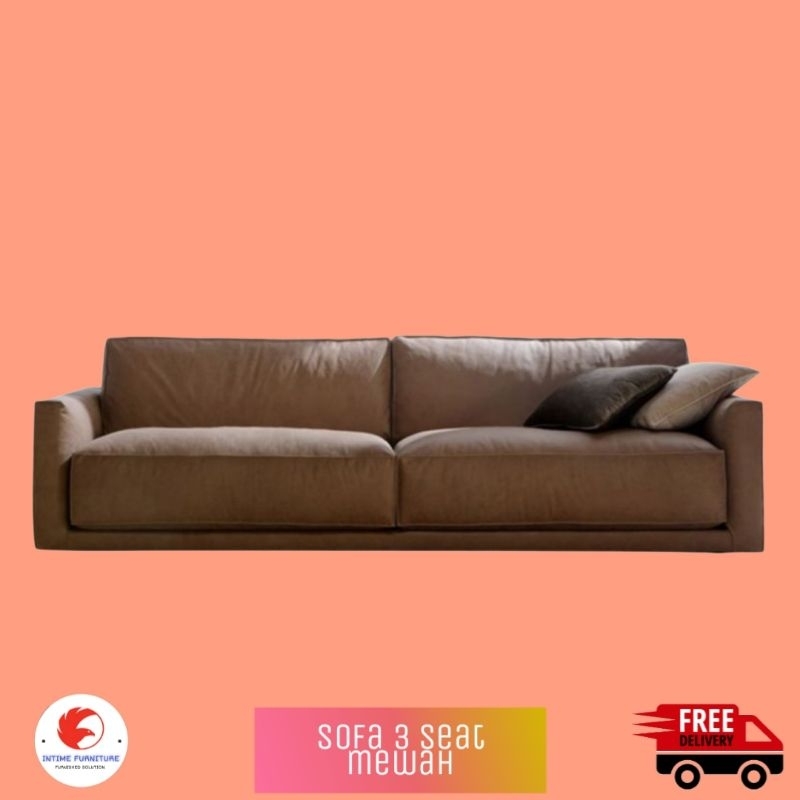 SOFA 3 SEATER KULIT MEWAH SOFA ITM 004 SOFA MINIMALIS