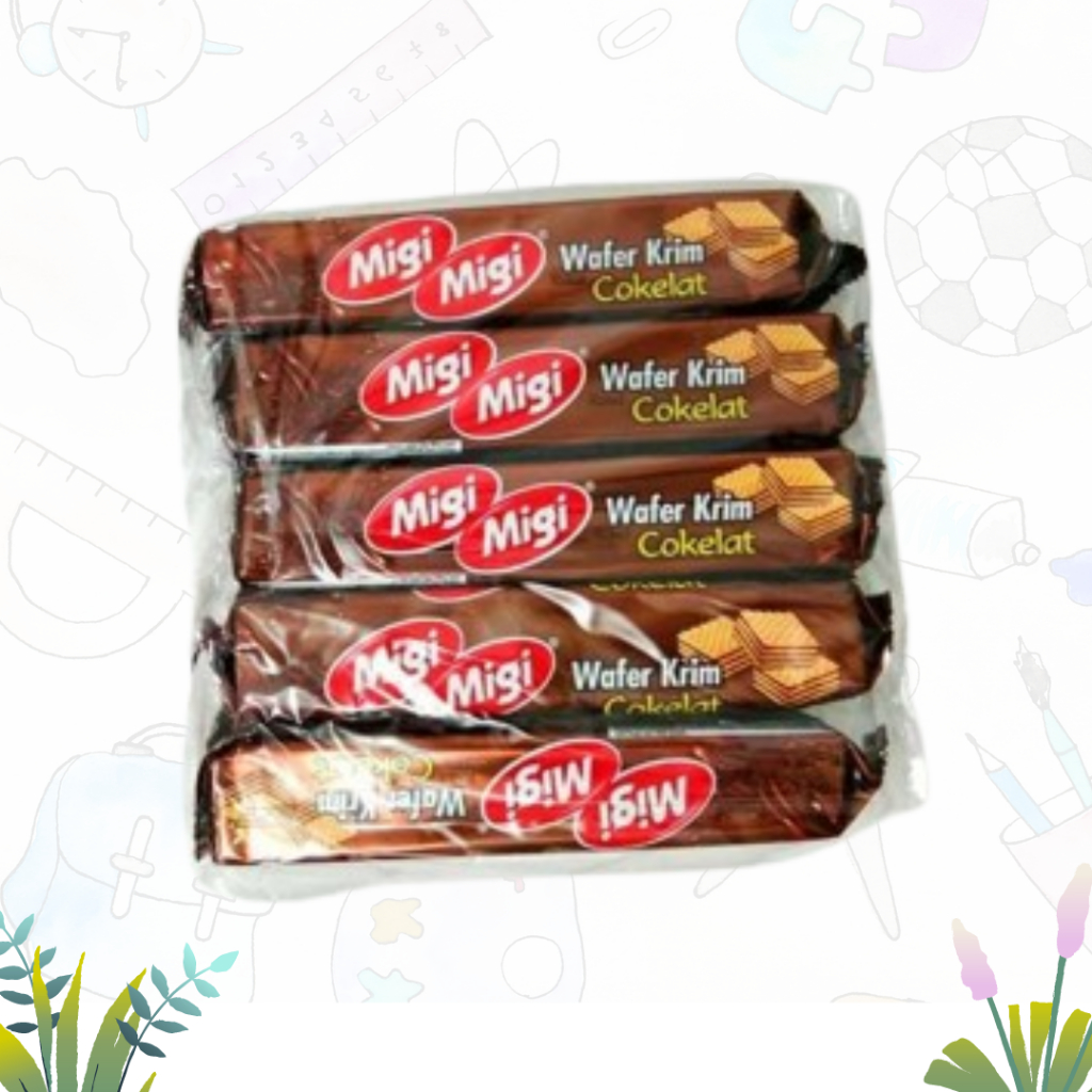 

MIGI MIGI Wafer dengan Krim Rasa Coklat 10x10gr (Pack)