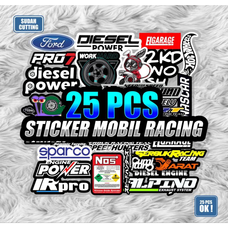 

Stiker sponsor racing bengkel balap mobil balap isi 25pcs stiker racing cutting