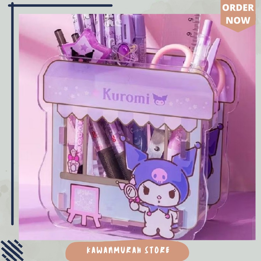 

Tempat Pulpen Pensil Kuromi Melody Akrilik / Kotak Pensil Sanrio - Hello Kitty