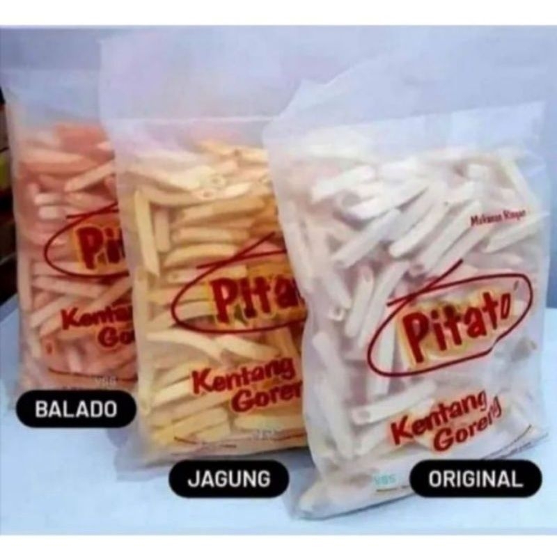 

Pitato Kentang Goreng 250gr Varian Rasa Balado Jagung Original