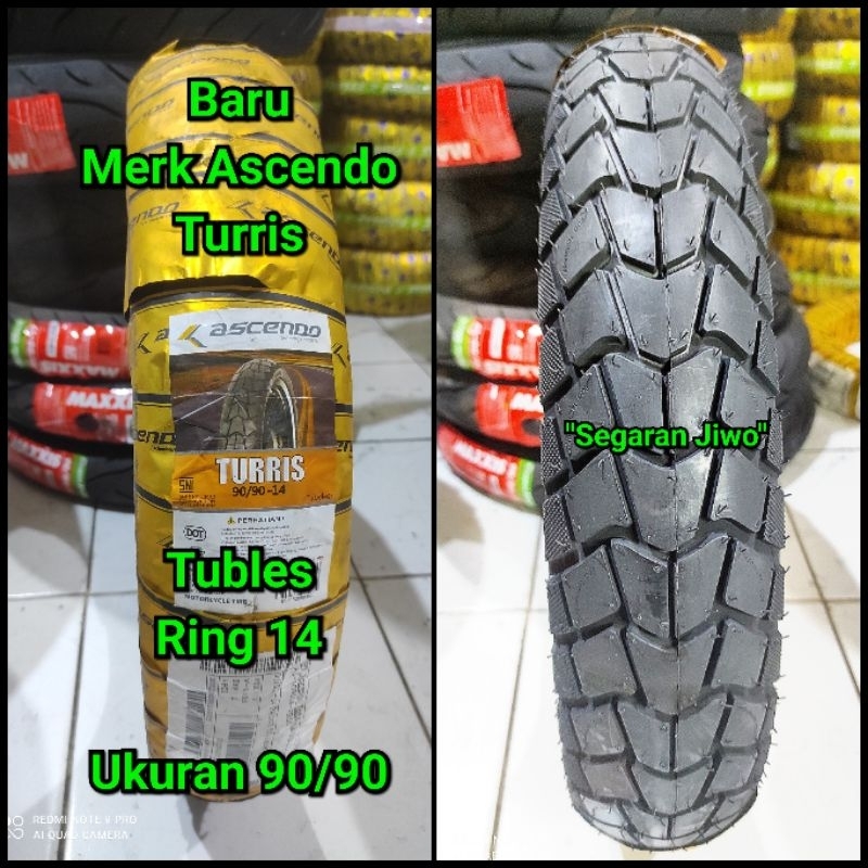 Ban motor tubles matic ring 14,  ukuran 90/90 merk Ascendo ban belakang honda beat Vario 110 & 125 s