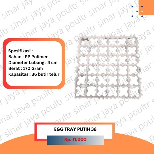 EGG TRAY 36 TETAS 1 PCS Tempat Rak Telur Mesin Tetas Ayam Bebek / Penyimpanan Telor / Alas Telur / W
