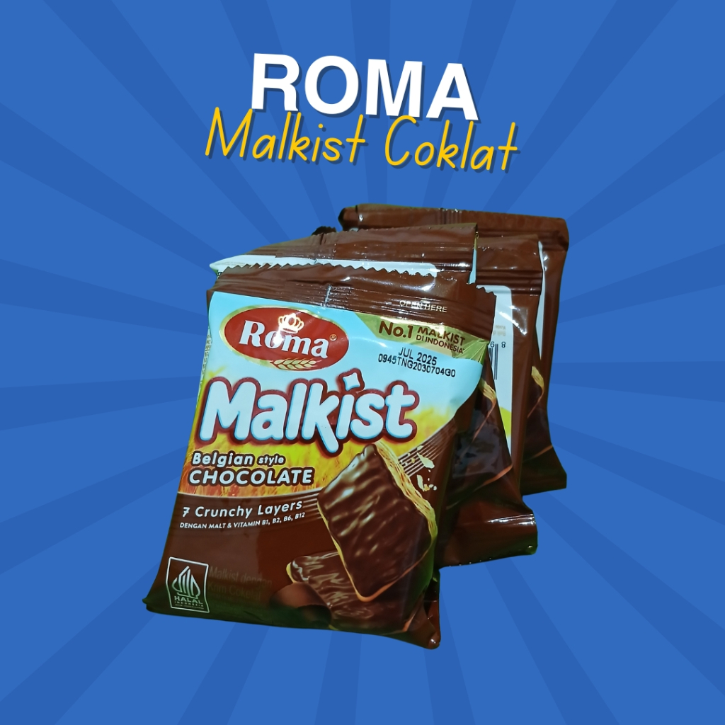 

Roma Biscuit Malkist Coklat Biskuit Cemilan Snack Murah Isi 10 pcs