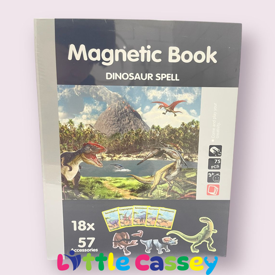 Magnetic Book | Montessori Children Intelligent Magnetic Book 3D | Dinosaur Cognition Puzzle Magnets