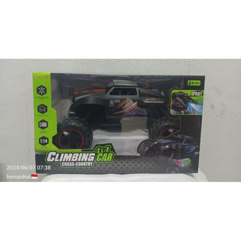 Mainan Rc Climbing Cross Country Car Spray 4x4 Car Skala 1:14 24Ghz
