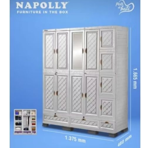 Lemari Pakaian Plastik NAPOLLY Pintu Midicab DC Super Jumbo Besar Gantung